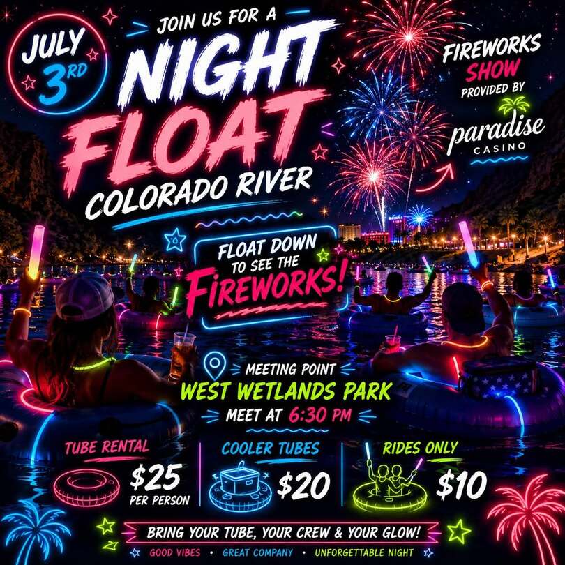 River Tubing, Meeting Location: West Wetlands Park, YUMA,AZ , Check-in: 6:30 PM